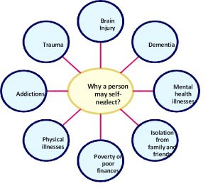 Diagram which summarises different reasons why people self neglect